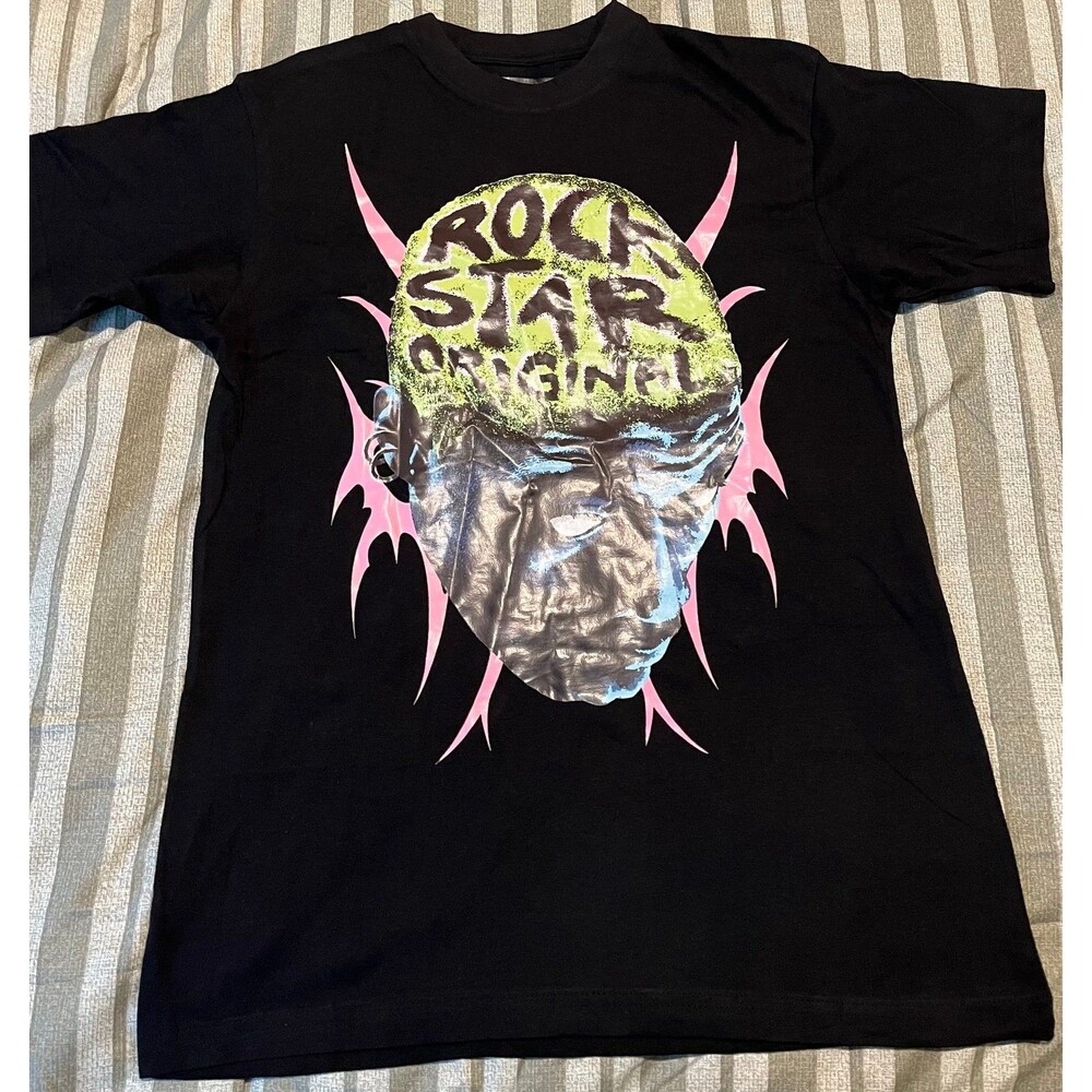 Rockstar Original Graphic T-Shirt Men’s XL Black Neon Pink Green NWOT